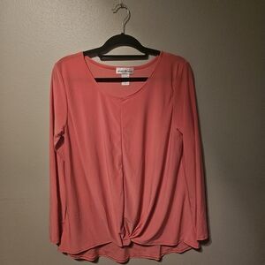 Star Vixen Pink Twist Front Long Sleeve Top